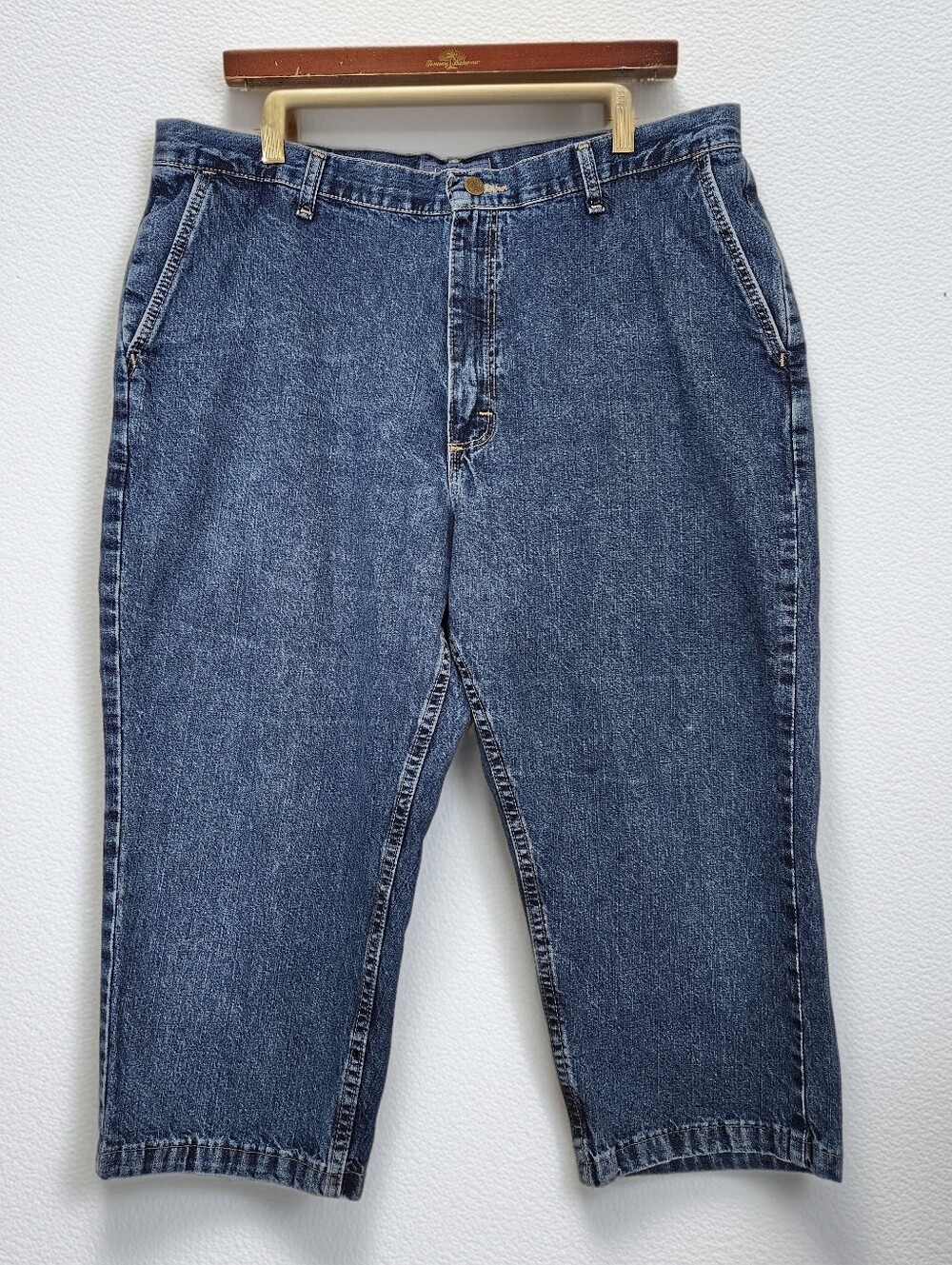 Vintage Wrangler For Women High Rise Medium Wash Denim Blue Jean Capris Size 18